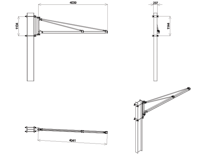Wall Mounted Jib Crane 4M 250